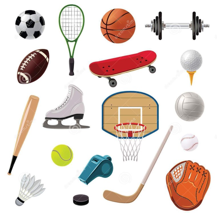 Спортивные принадлежности пиктограммы
