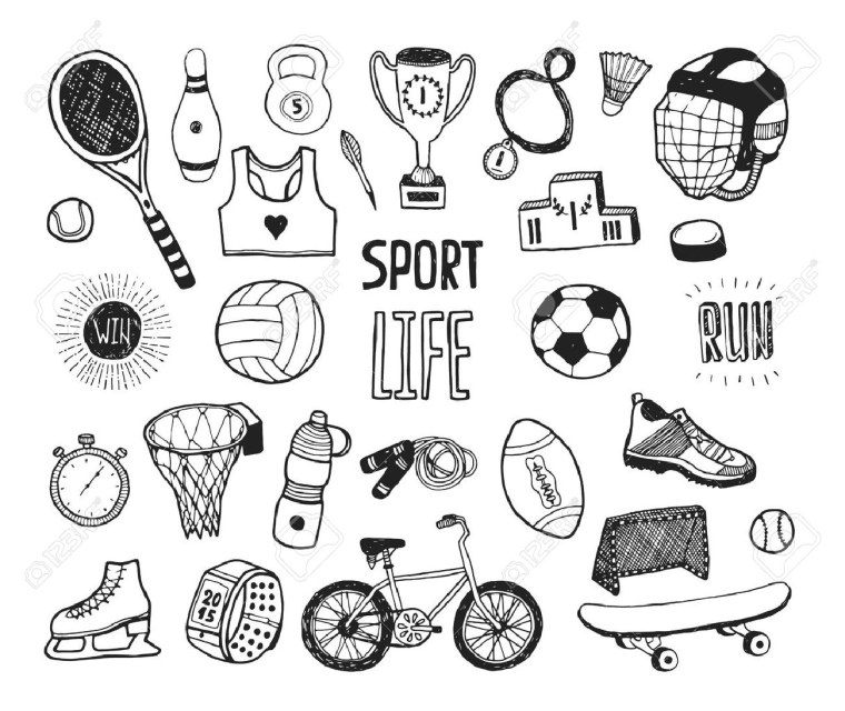 Нарисовать спортивный инвентарь