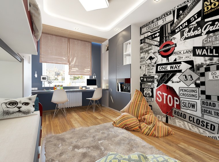 Спальня для мальчика подростка в современном стиле