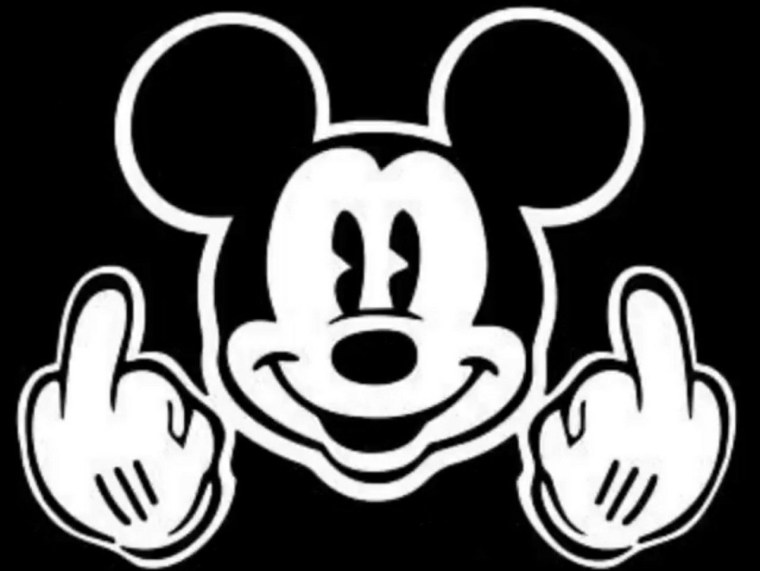 Микки Маус показывает факью