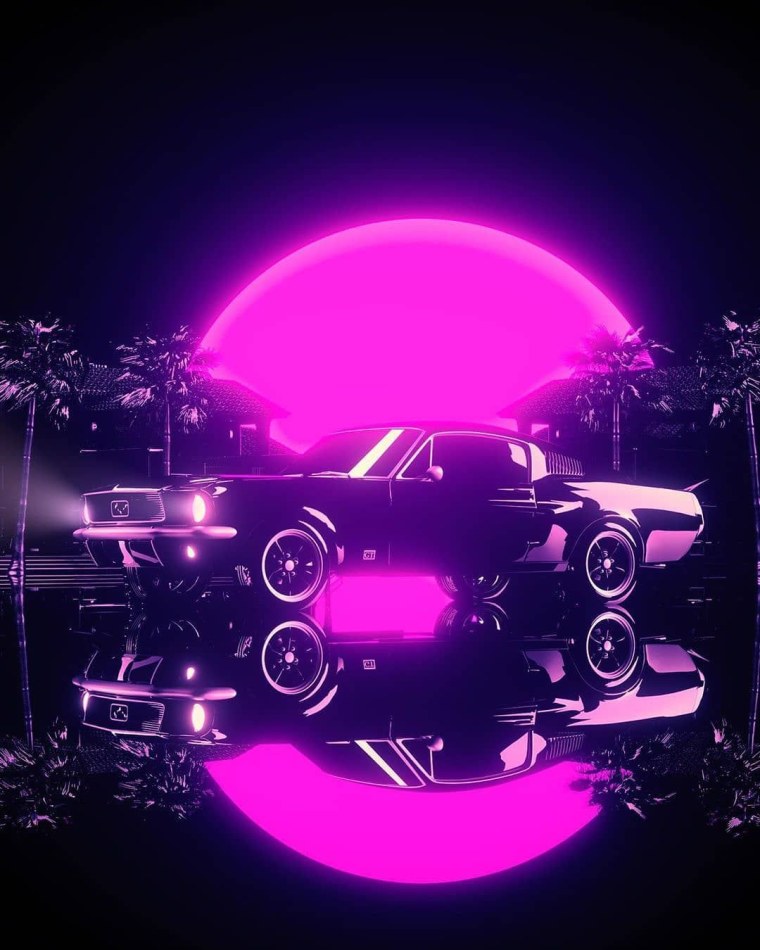 Аватарки в стиле ретро неон