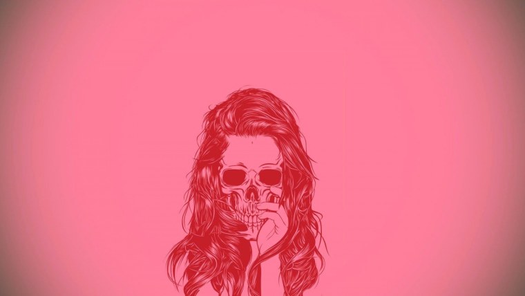 Череп на розовом фоне