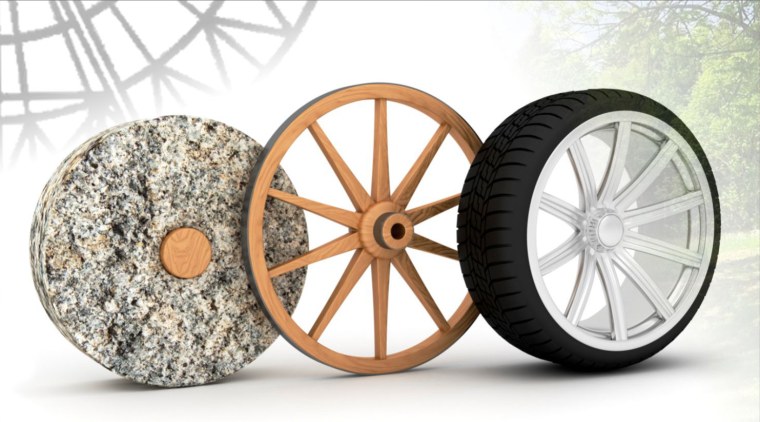 Самое первое автомобильное колесо