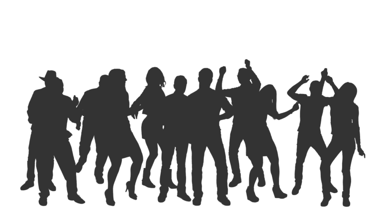 Силуэты танцующих людей