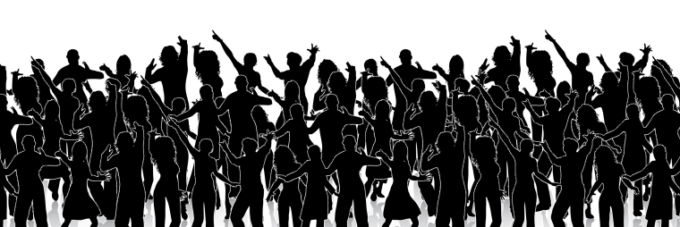 Толпа людей силуэт