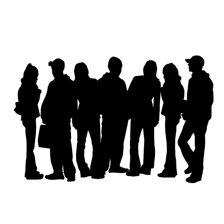 Толпа людей силуэт
