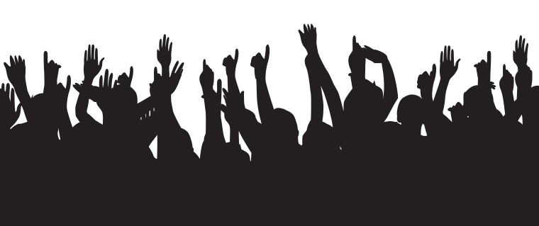 Силуэты зрителей на концерте
