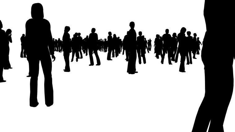 Толпа людей силуэт