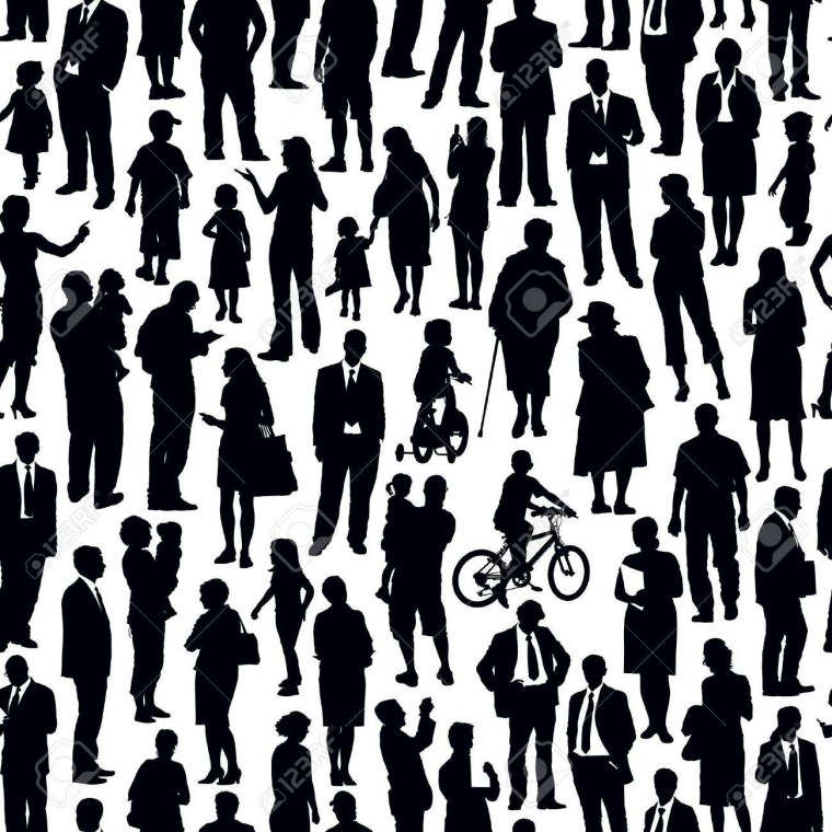 Много людей силуэты