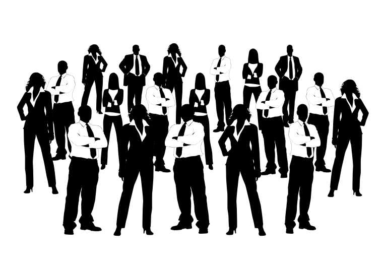 Силуэт группы людей