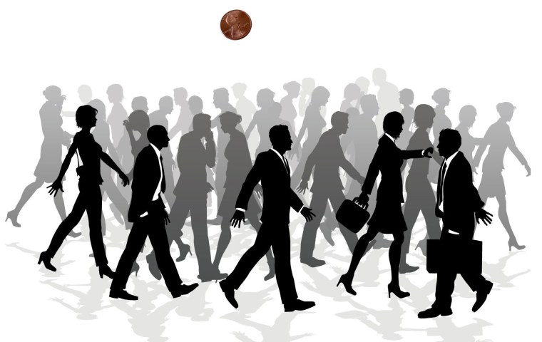 Силуэты спешащего человека