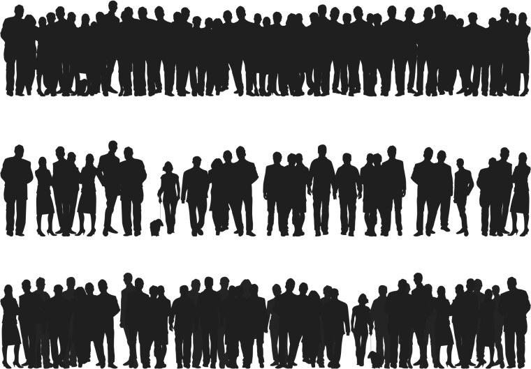 Много людей контур