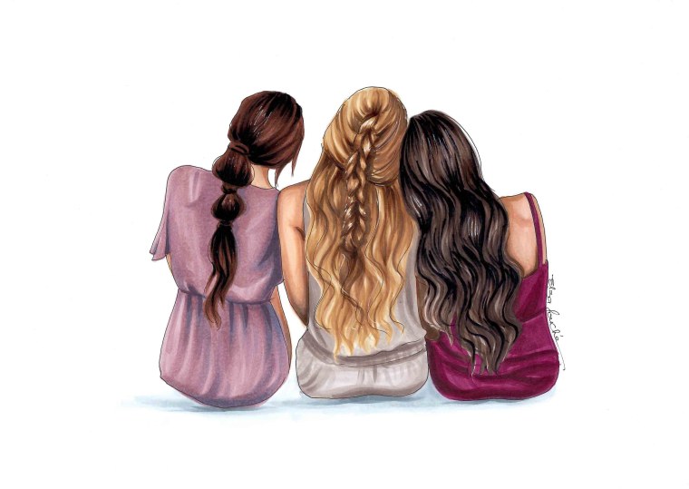 Две девушки рисунок