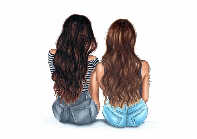 Лучшие подруги нарисованные