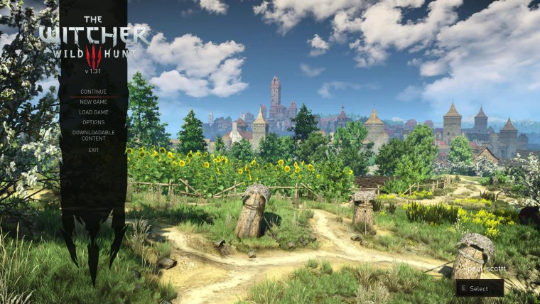 Игровое меню Ведьмак 3
