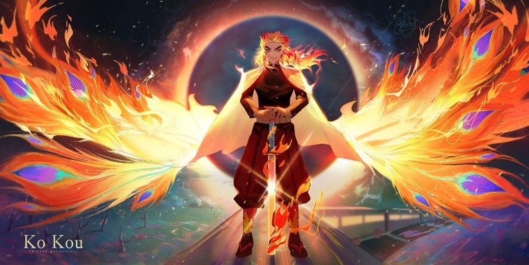 Demon Slayer арт Ренгоку