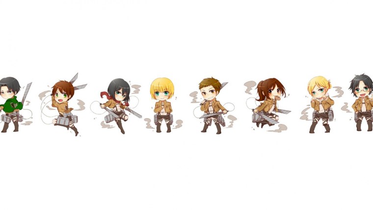 Атака титанов Чиби персонажи