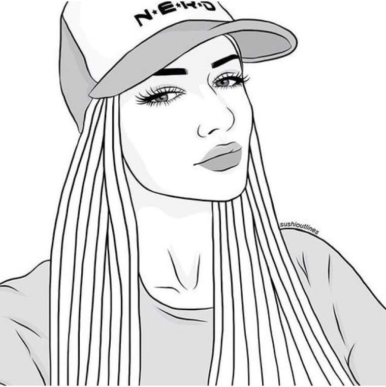 Нарисованные девушки черно белые