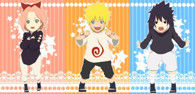 Наруто Саске и Сакура в детстве