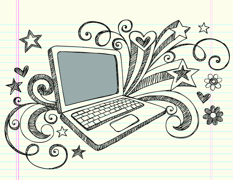 Ноутбук сзади вектор