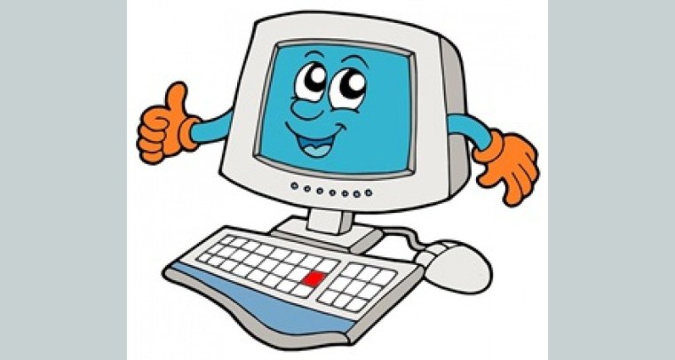 Компьютер мультяшный без фона