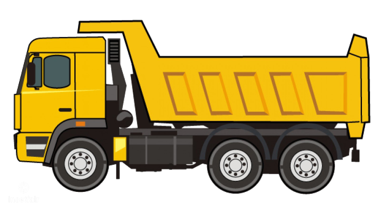 Самосвал сбоку вектор