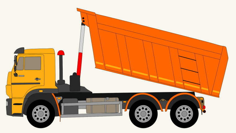 КАМАЗ сбоку вектор