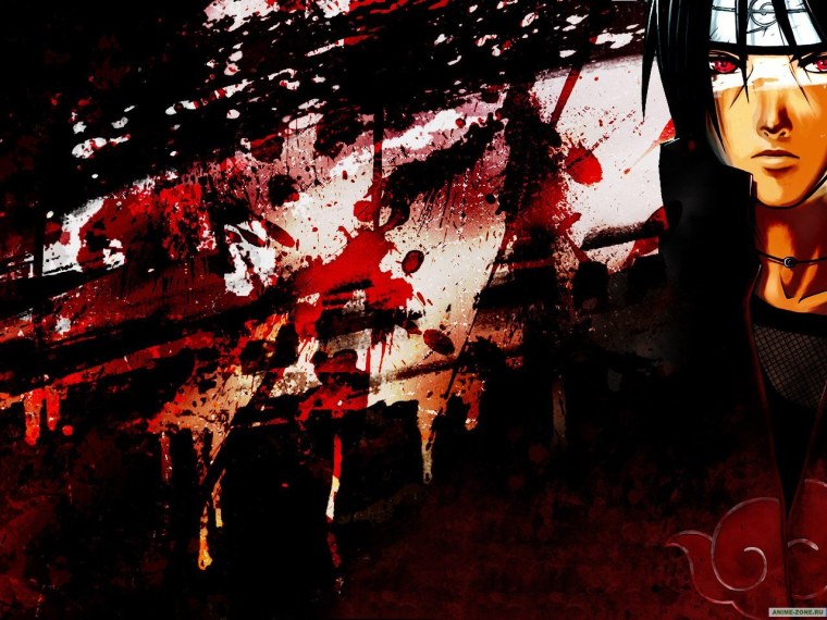 Итачи Учиха красная Шаринган Луна