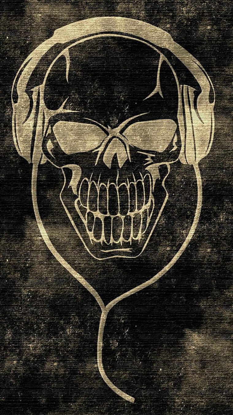 Череп в наушниках