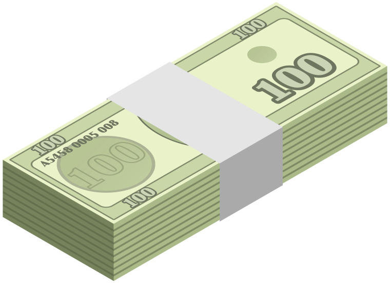 Пачка купюр рисованных