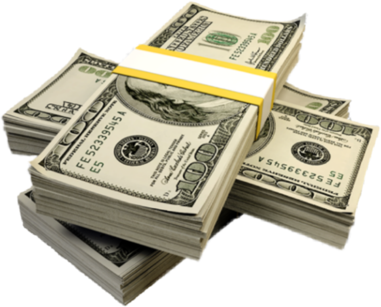 Деньги на прозрачном фоне