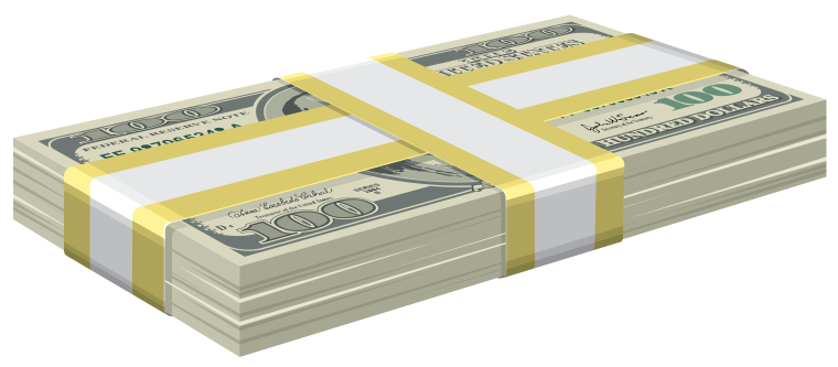 Пачка 100 долларовых купюр