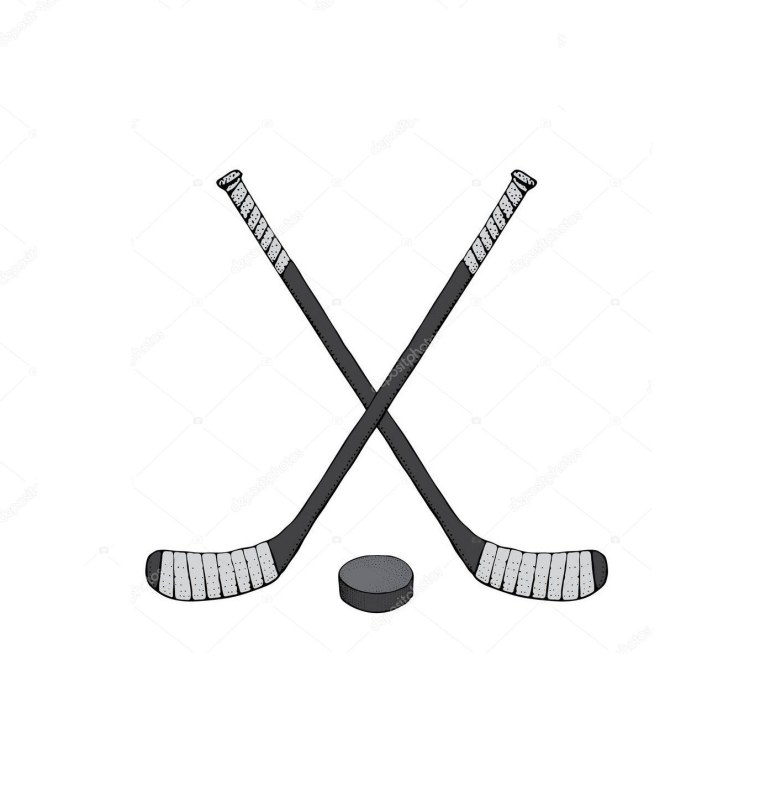 Хоккейная клюшка и шайба