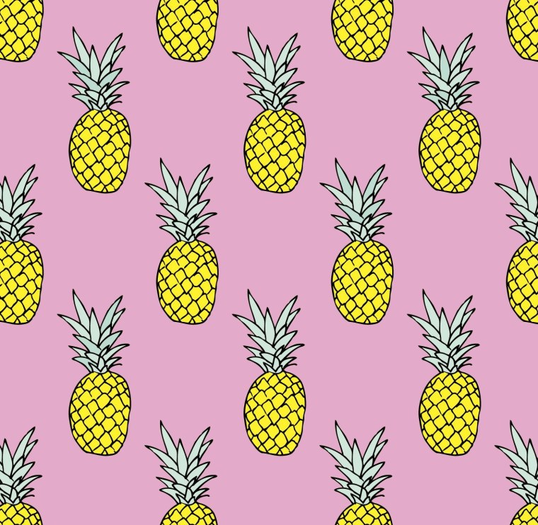 Принты с ананасами