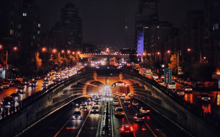 Ночной город машина