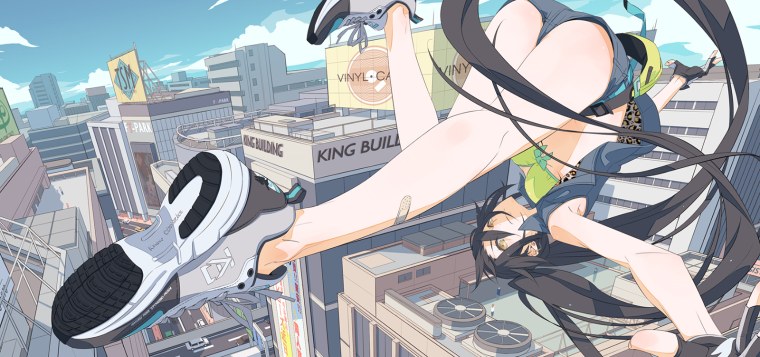 Аниме девушка паркур