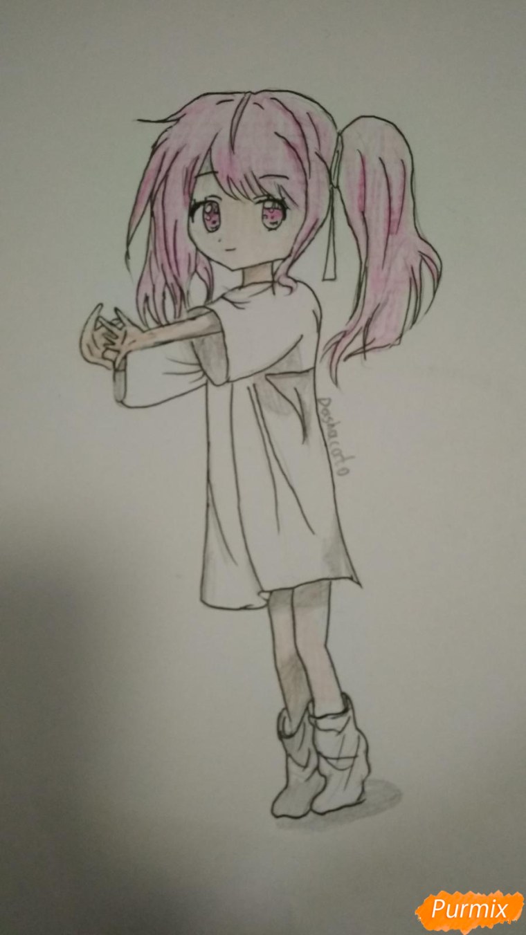 Аниме девушки карандашом