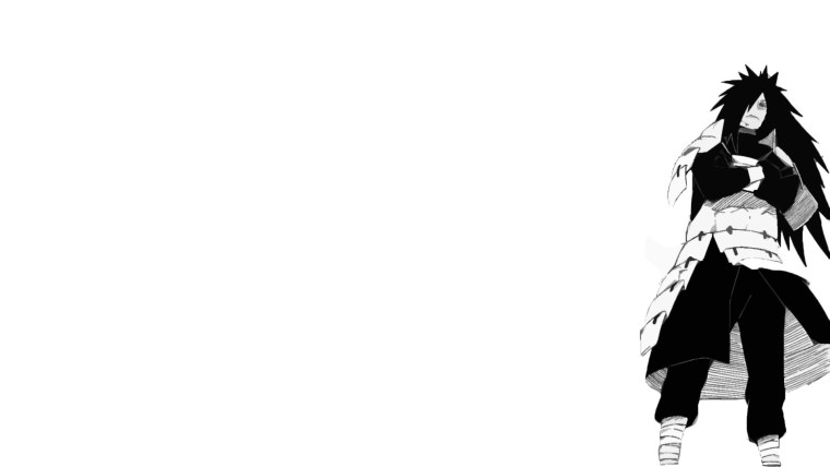 Мадара Учиха на белом фоне