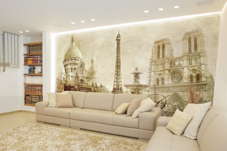 Фрески в интерьере гостиной