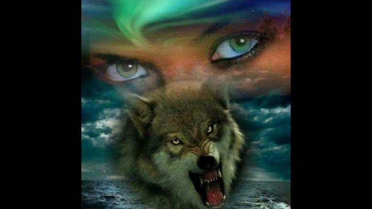 Волк с надписью