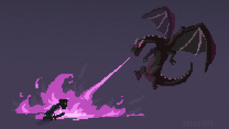 ЭНДЕР дракон пиксель арт