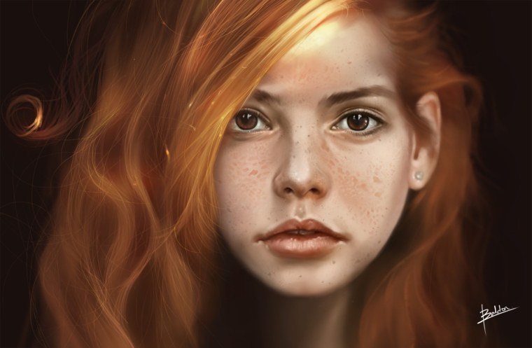 Миссис Гамильтон с веснушками