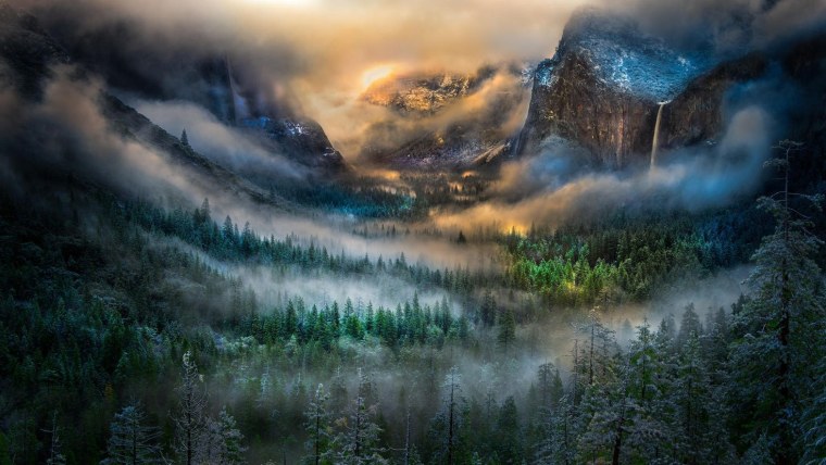 Скандинавия горы лес