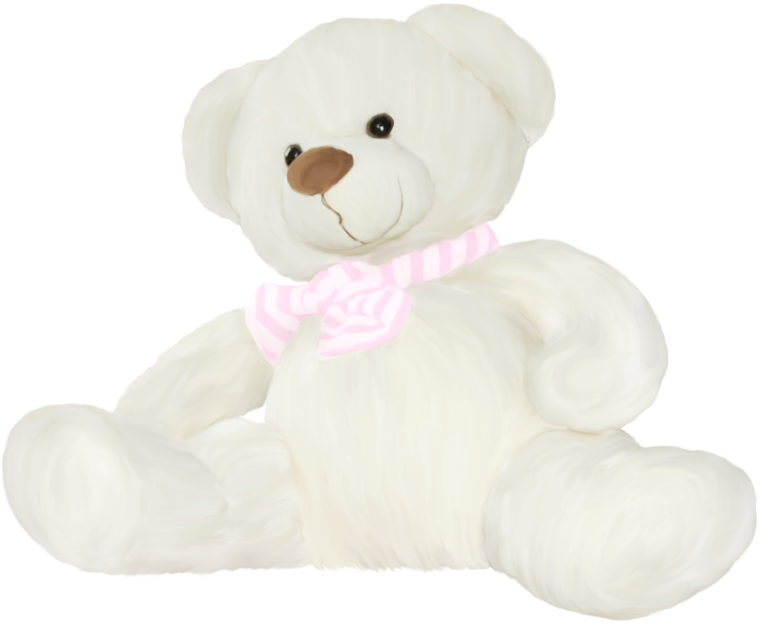 Белый игрушечный мишка