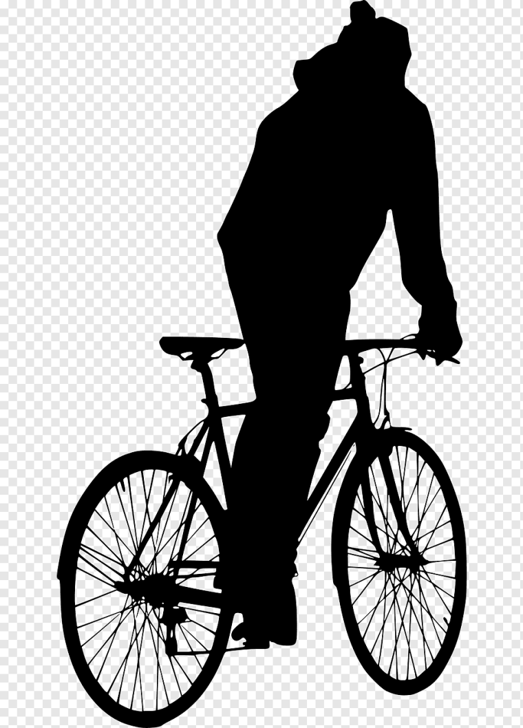 Человек на велосипеде силуэт