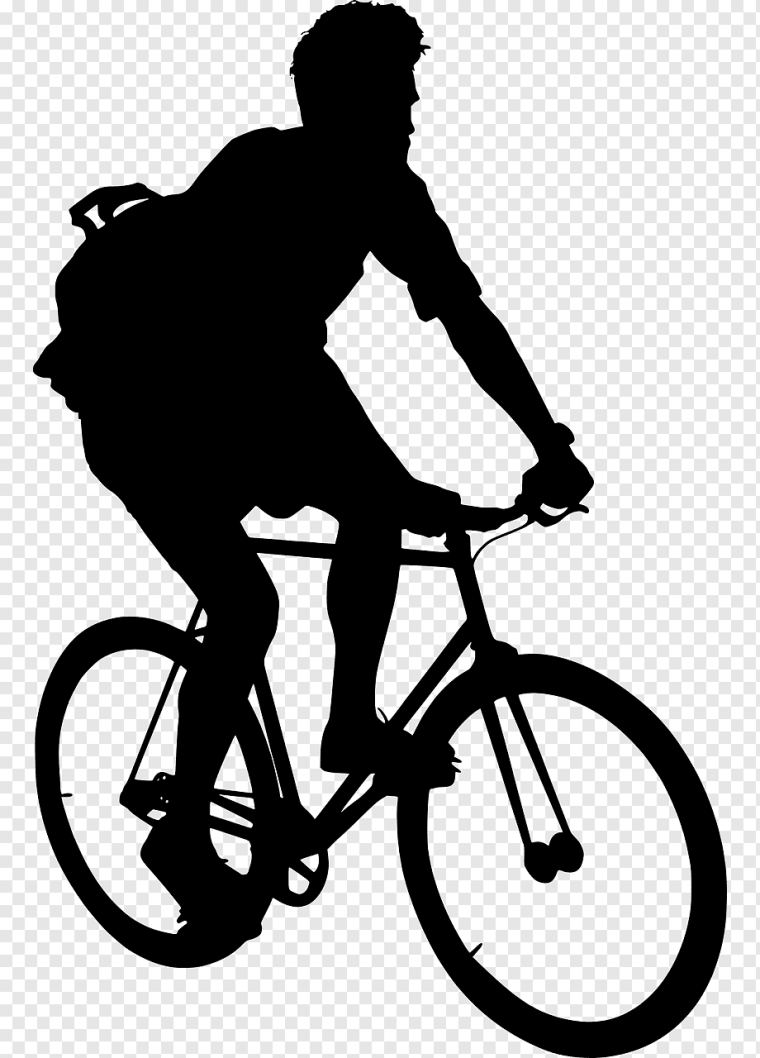 Человек на велосипеде силуэт