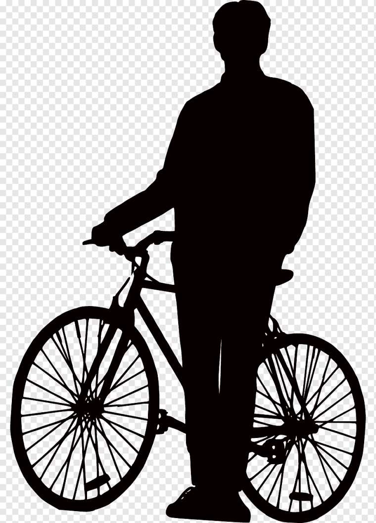 Человек на велосипеде силуэт