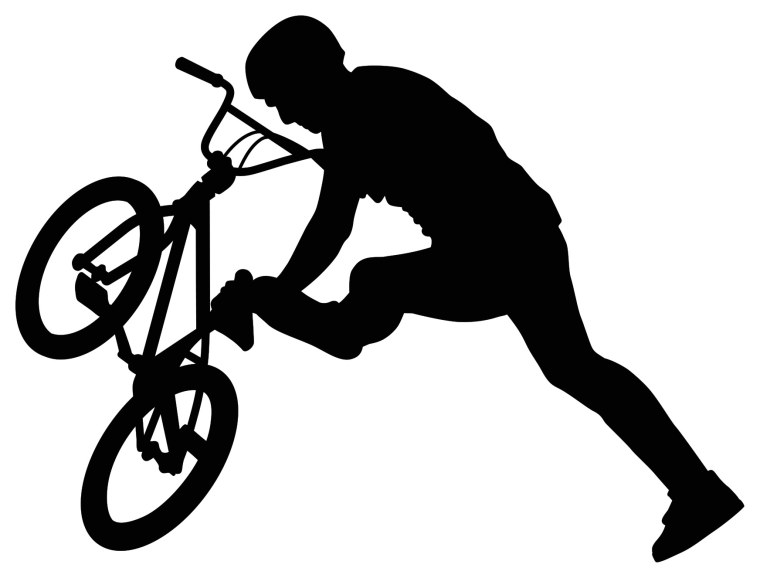 Велосипедист на прозрачном фоне