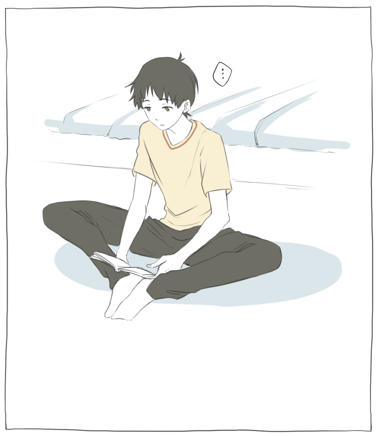 Евангелион Синдзи на стуле