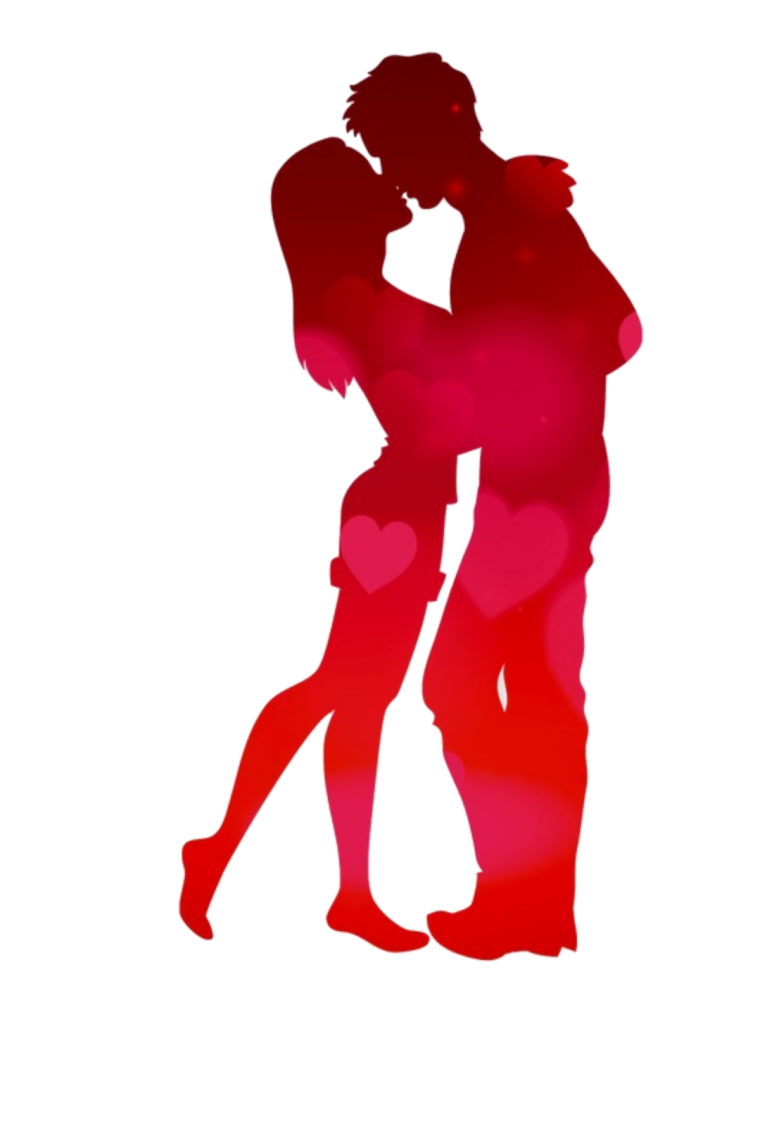 Силуэт обнимающихся людей